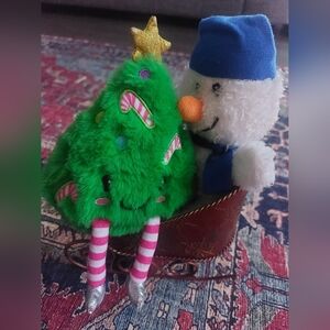 Christmas Festive Plush Snowman and Tree Decoration